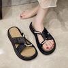 Fashion Shoes Woman 2025 Slippers For Swimming Pool String Bead Pantofle Platform Beach Summer New Slides House Slippers Platform Beach