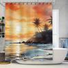 Beautiful Sunset Seaside Shower Curtain Sunlight Reflection Bath Decor Fabric Waterproof Printed Shower Panels For Bathroom Remo