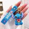 Car Cute flower Stitch bag pendant keychain Star and Stitch PVC soft plastic doll pendant couple small key chain Gift