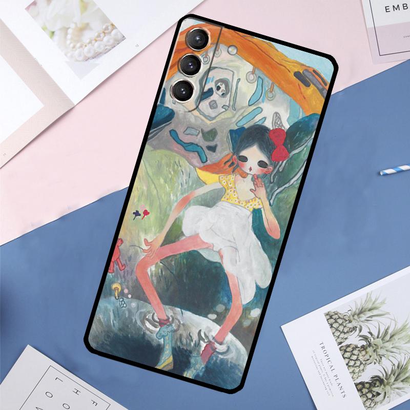 Cartoon Aesthetic Aya Takano Case For Samsung Galaxy S25 Ultra S24 S23 S22 S21 Ultra S9 S10 Plus S23 FE S25 FE Back Cover