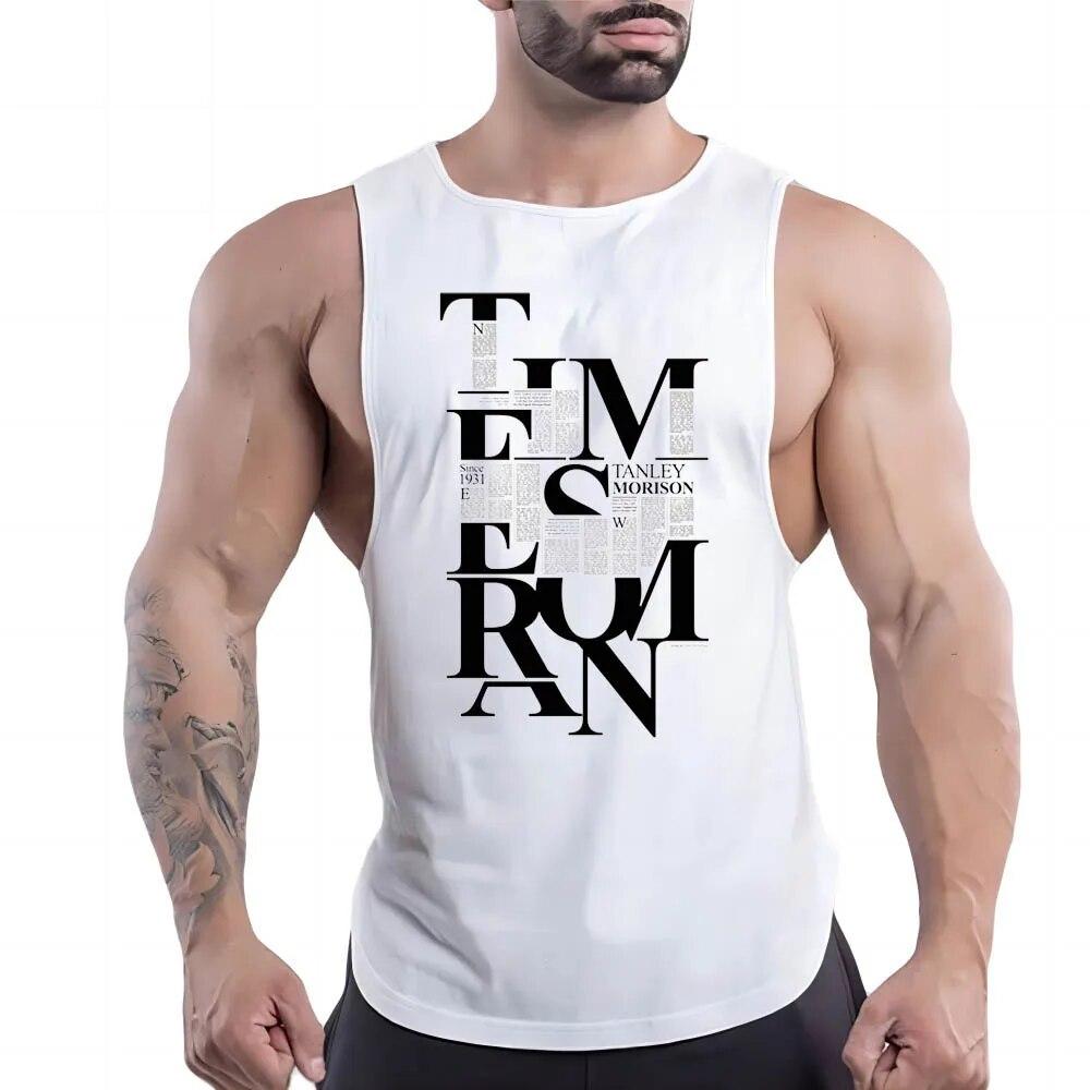 Sommer Erwachsene Männer Casual Sport Rundhals Weste Kreative Alphabet 2d Druck Mode Einfachen Trend Atmungsaktive Ärmellose T-Shirt