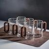 Heat-Resistant Glass Coffee Cup Wood Handle Tea Cup Water Cup Drinking Glass  Office