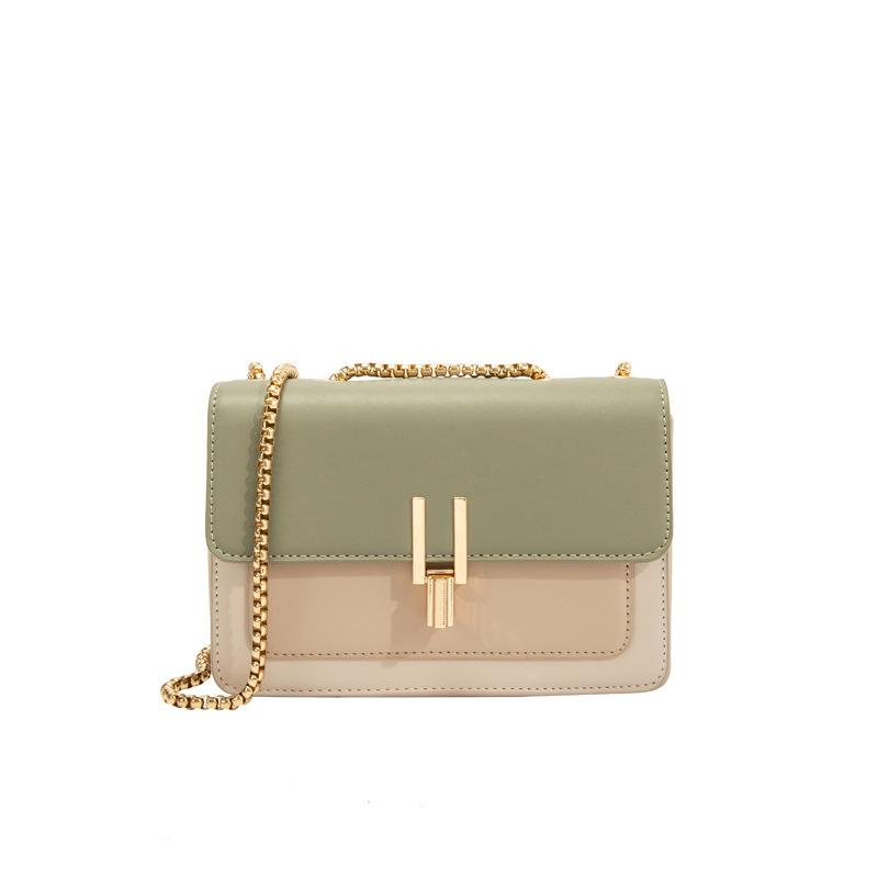 Temperament Contrasting Color Women's Bag New Trendy Fashion Casual Messenger Bag Chain Shoulder Bag Bag