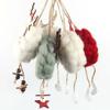 Antler Deer Santa Claus Wool Felt Ornaments Wooden Elk Christmas Tree Decoration Hanging Pendant