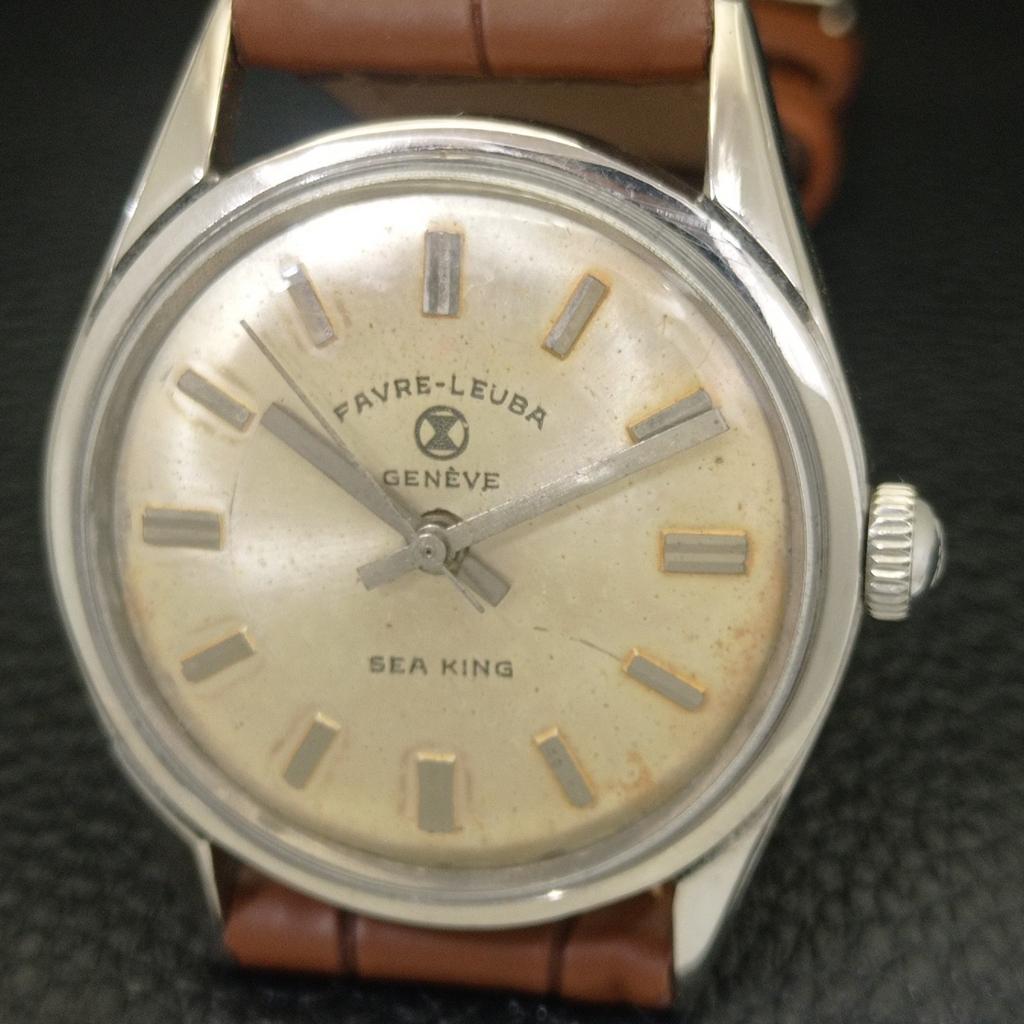 SCHWEIZER VINTAGE FAVRE LEUBA SEA KING 101 MANUELLE HERRENUHR a703757-1