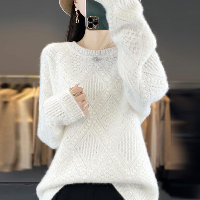 Women Sweater 100% Wool MODERN NEW SAGA O-neck Knit Pullover Thick Winter Jumpers Female Knit Tops