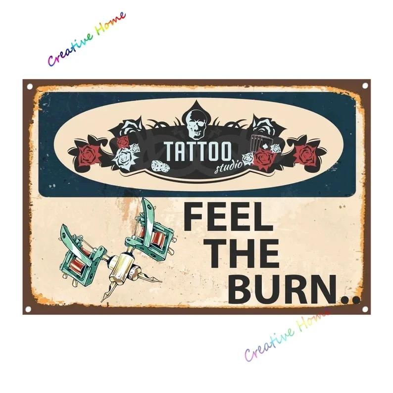 Vintage Poster Tattoo Studio Name Of Company Tin Sign Metal Plaque Shop Bar Pub Coffee Shop Wall Decoration Vintage Metal Plate