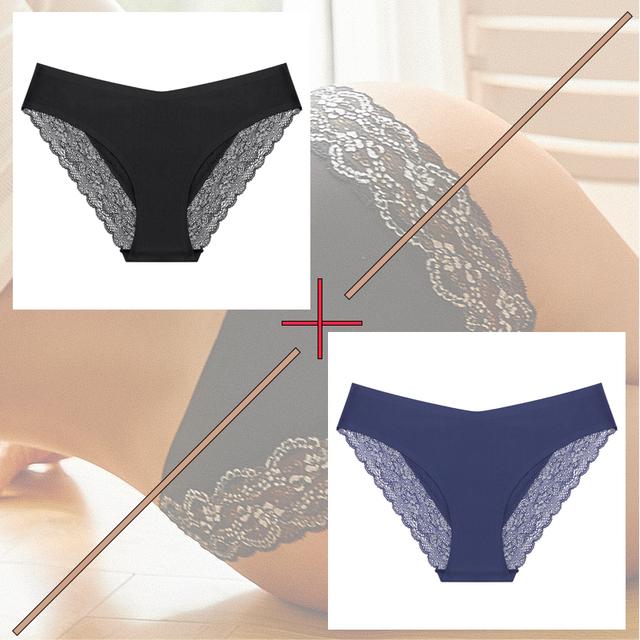 

FINETOO 2 шт. кружевное нижнее белье, трусики для женщин, сексуальные кружевные нейлоновые эротические трусы с цветочным принтом, прозрачные трусики, женское интимное нижнее белье M