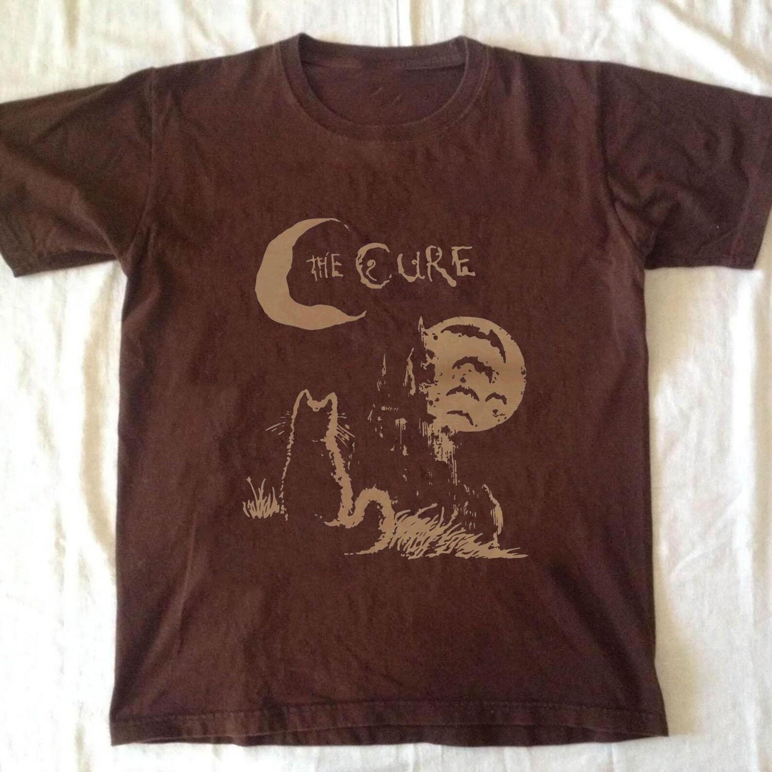 The Cure Cat Tee, 90s Alt Indie Rock, Unisex shirt, Music Gifts, Cat Lover gifts, the cure fan gifts, band tee, the cure graphic tee S