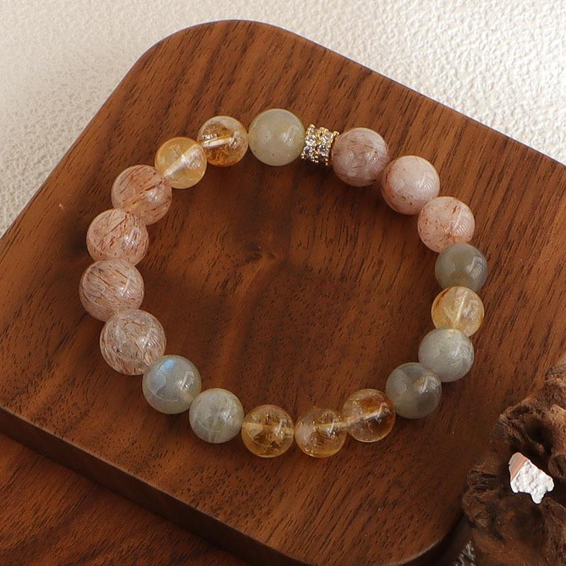 Natural Duobao Crystal Bracelet Super Seven Yellow Tower Crystal Gray Moonlight Bracelet Fashion Retro Jewelry