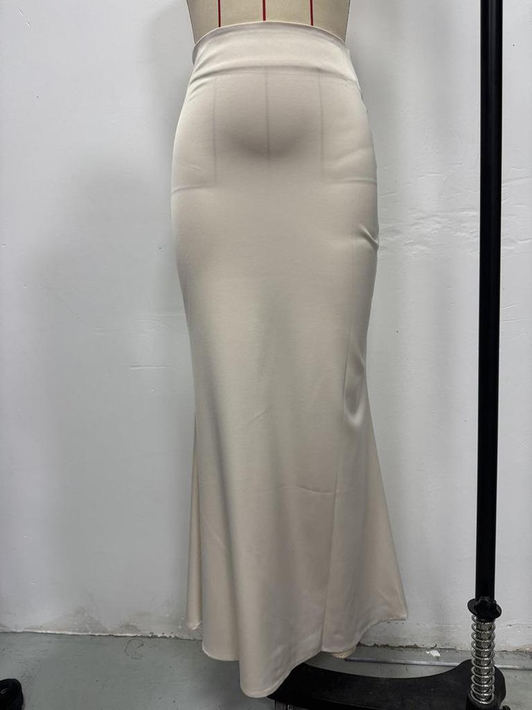 European & American Women's Imitation Silk Long Skirt, 2025 Spring/Autumn Collection