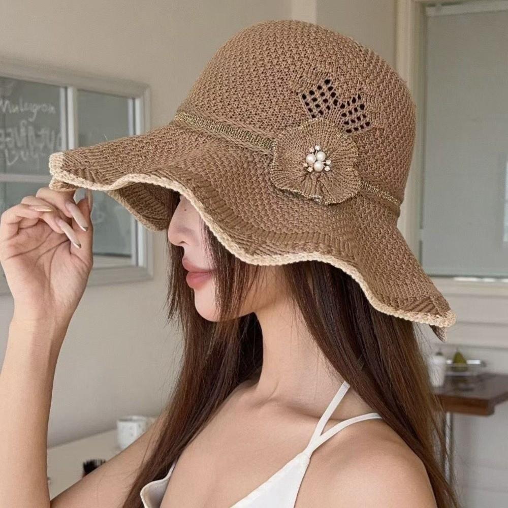 Breathable Fisherman Cap Big Brim Bucket Hat Trendy Sun Hat  for Women