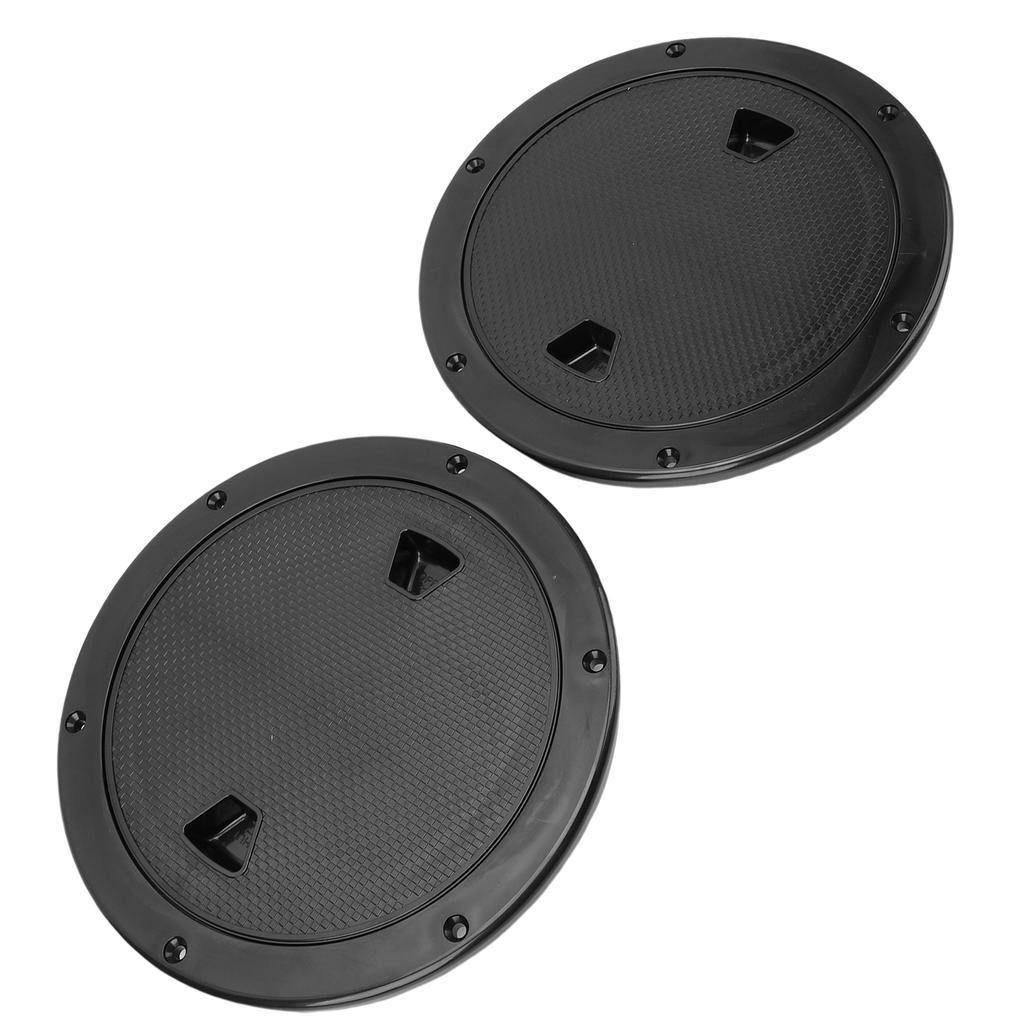 2PCS 8 Inch Deck Plate Round with Detachable Cover Antislip Excellent Rubber Sling Inspection   Cover for Marine Yachts Boat