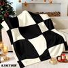 Wavy Checker Winter Summer Flannel Blanket Throw Fleece Soft Fuzzy Plush Cozy Fleece Blankets for Sofa Ideal Gifts