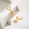 Fashion Hollow Flower Hoop Earrings for Women,Gold Color Stainless Steel Earrings,Minimalist Jewelry Gift