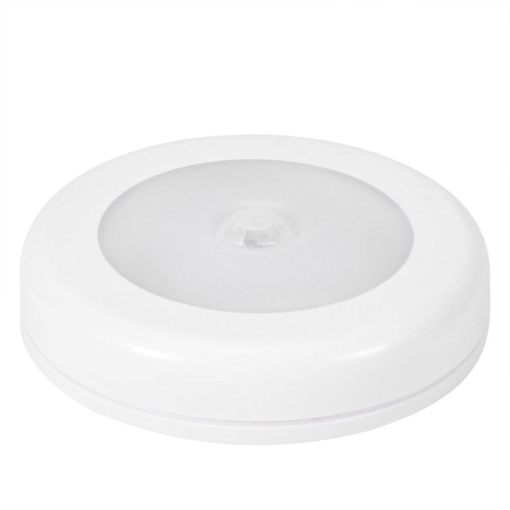 6 LED Round Auto Motion Light Sensor Infrared Night Light Cabinet Cupboard Stair Lamp