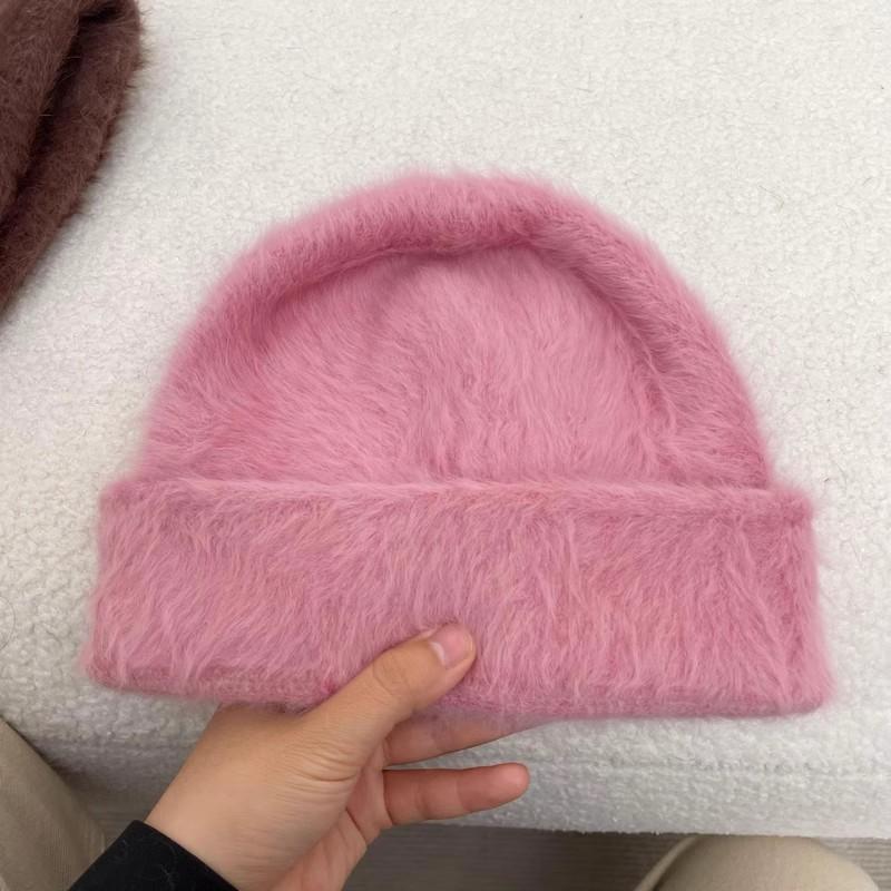 15 Colors Soft Rabbit Fur Beanies Winter Hat for Woman Luxury Fluffy Knited Hat Bonnet Lady Autumn Winter Warm Skullies Cap