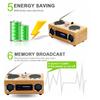 Retro Vintage Radio Super Bass FM Radio Bamboo Multimedia Speaker Classical Receiver USB With MP3 Player Remote Control