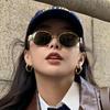 Lunettes de soleil ovales pour femmes, lunettes de soleil en métal haut de gamme, petite monture, style rétro