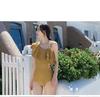 Women's 2025 Korean Style One-Piece Swimsuit: Solid Color, Sexy Backless, Belly-Covering, Conservative Student Bikini