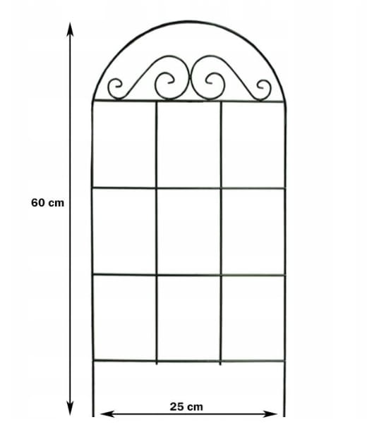 Support for climbing plants with a decorative arch 60x25 cm Green steel