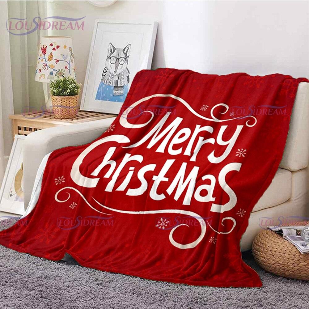 Merry Christmas Santa Claus Blanket Soft Flannel Throw Blanket for Home Bedroom Sofa Travel Office Snowflake Rest Cover Blanket