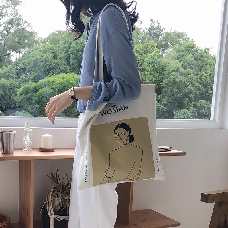

2 Simple canvas bag Mori women s literary shoulder bag student schoolbag literary style