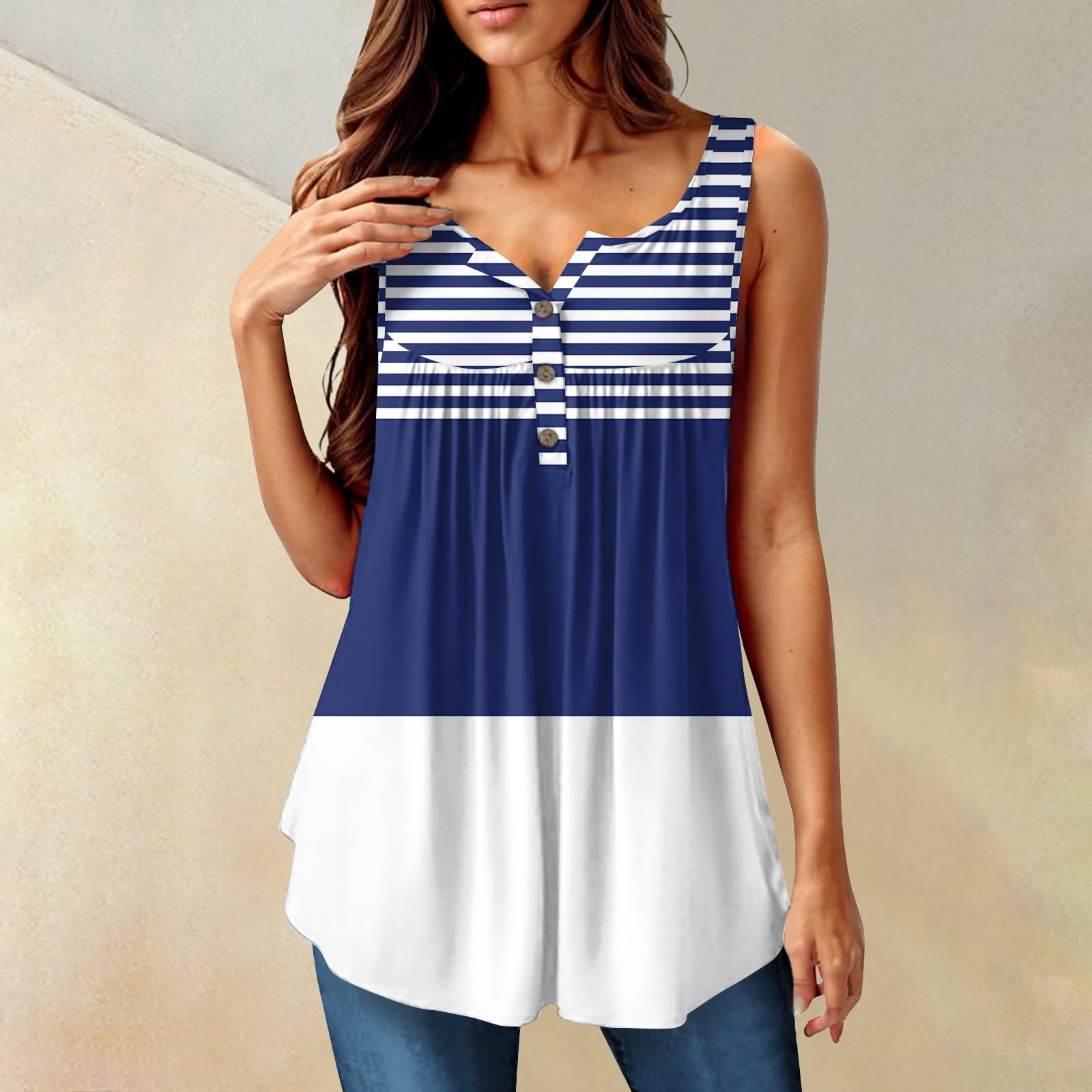 

Жіноча модна плісирована повсякденна футболка без рукавів і жилетка на ґудзиках XXXXXL