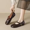 Women's Shoes 2025 Fashion Comfortable Mary Janes Square Button Metal Decoration Flat Shoes Concise Soft Soled Casual Shoes