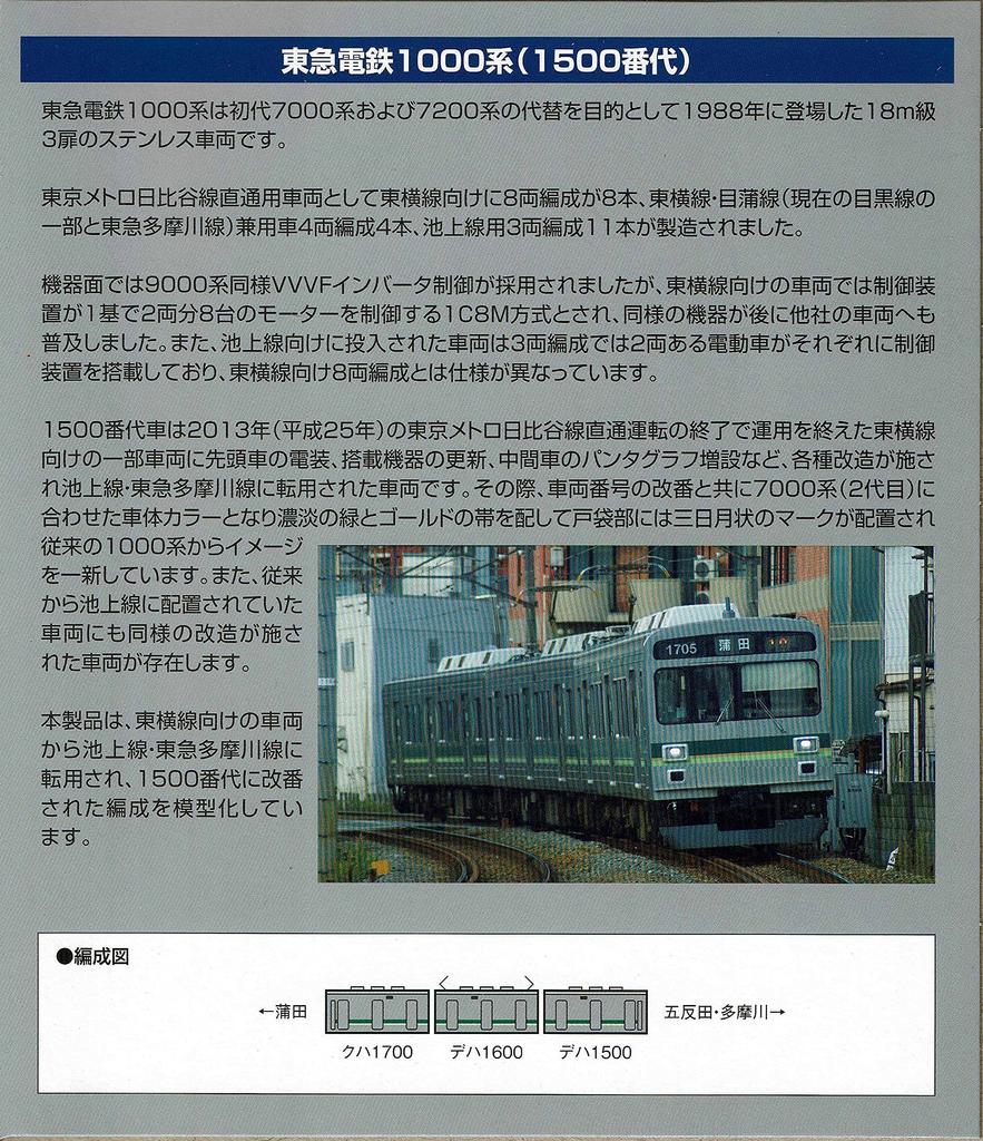 TOMYTEC Sada Railway Collection Tokyu Corporation série 1000 (Řada 1500) 3-auto