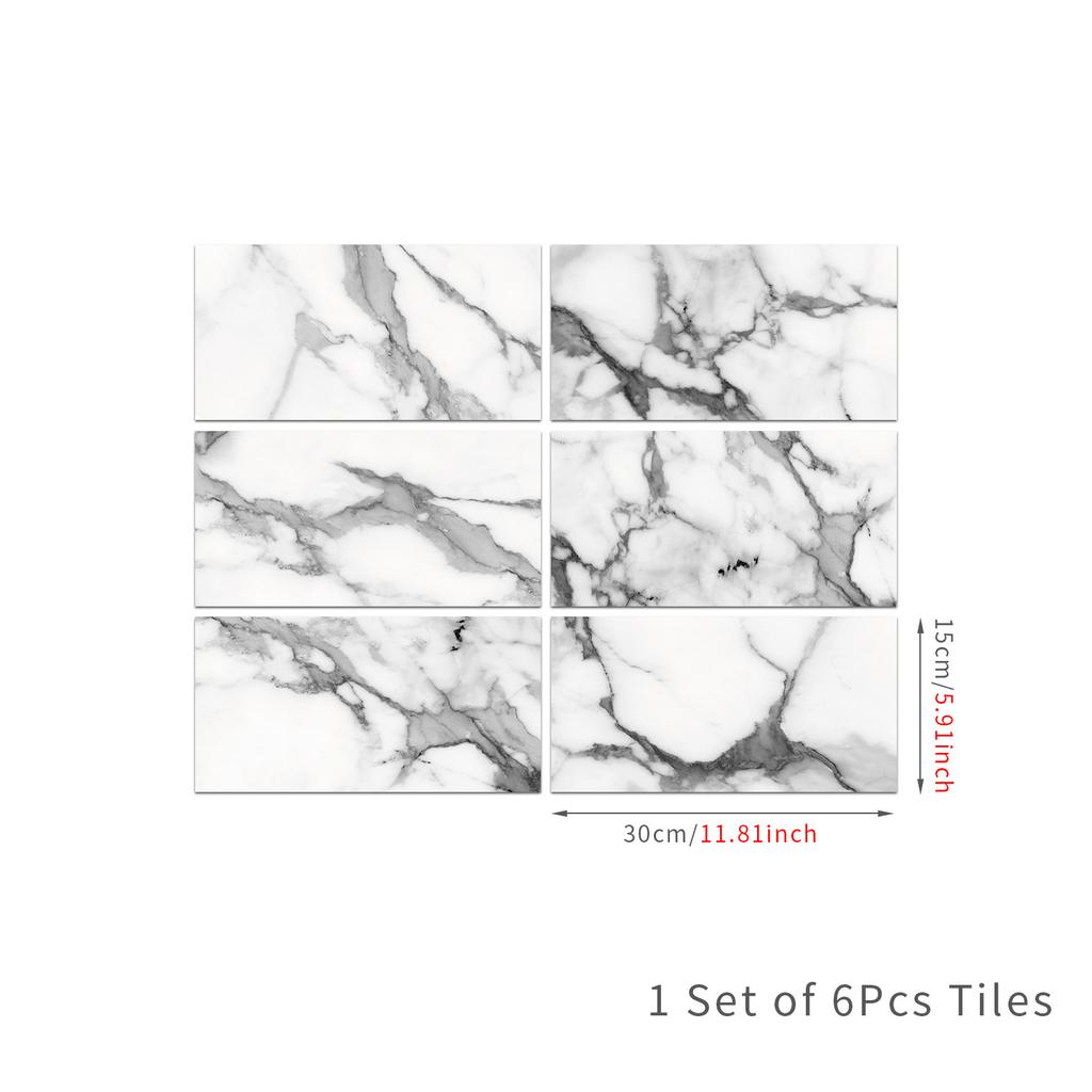 Marble Pattern Glossy Tile Wall Sticker Self-Adhesive Living Room Bathroom Renovation Wall Decoration Waterproof And Moisture-Proof Wallpaper