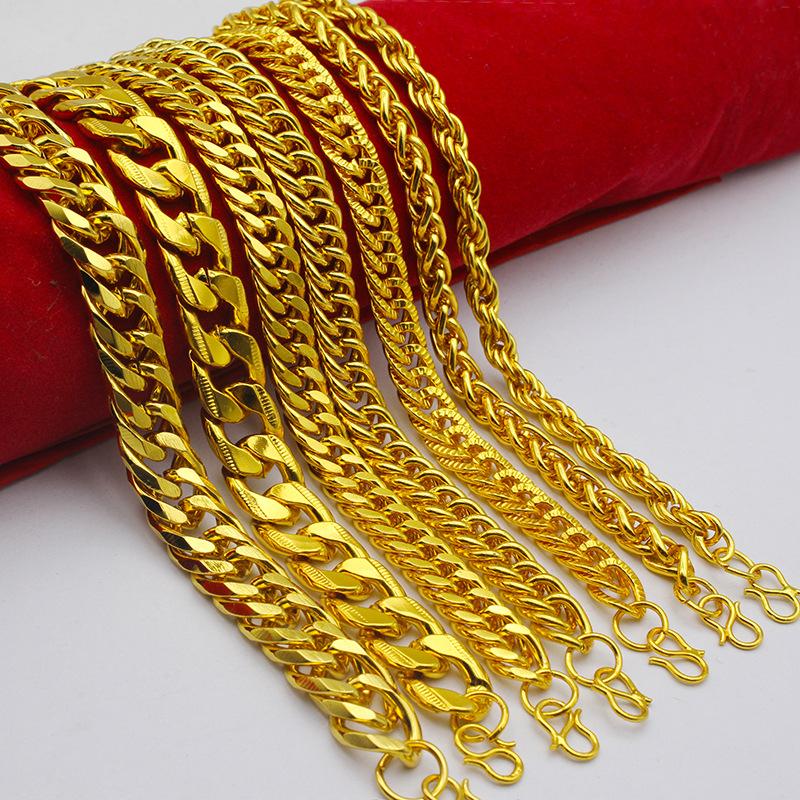 Alloy Gold Plated Bracelet Imitation Gold Snake Bone Chain Twisted Chain Hip Hop Punk Bracelet