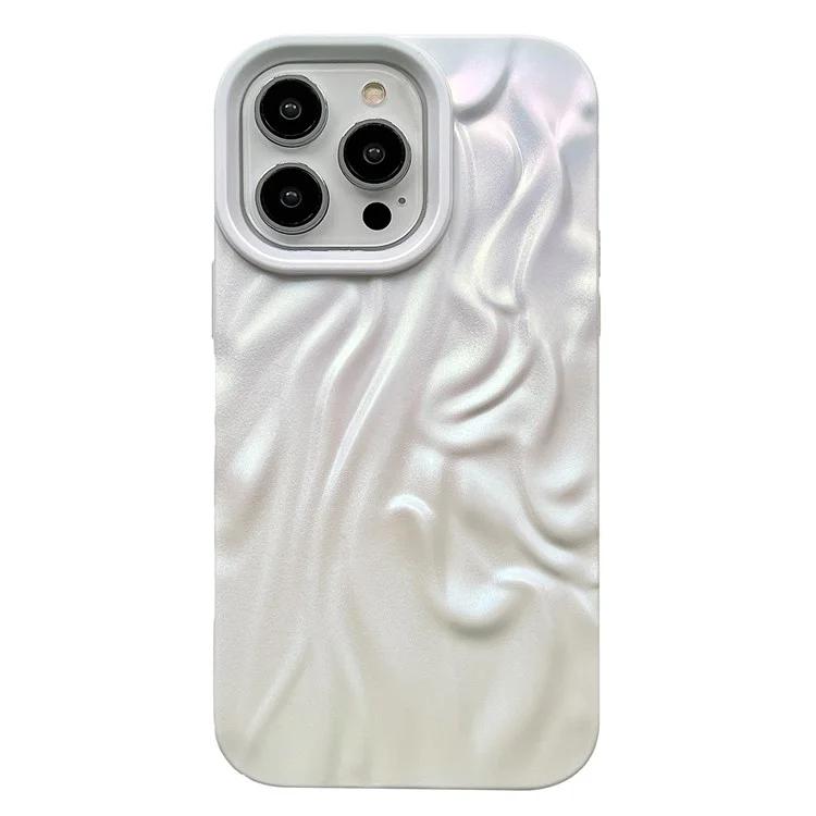 

Защитный чехол для мобильного телефона iPhone 15 Pro Матовый чехол для телефона TPU Гальваническое покрытие Плиссированные чехлы для телефонов оптом - Белый