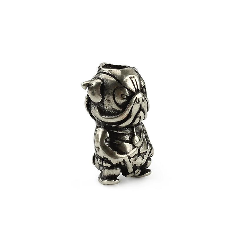 DIY Small Dog Knife Beads Pendant Vintage Brass Copper Paracord Bead