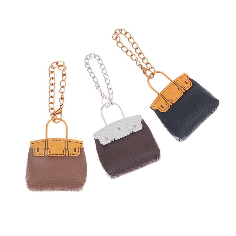 Fashion Pu Small Bag Keychain Simple Keyring Women Bag Charm Handbag Hanging Pendant Diy Accessories Girl Gifts