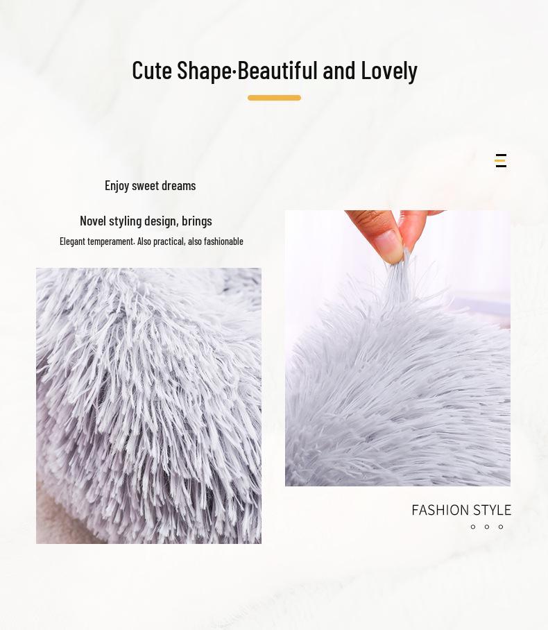 Plush Cat & Dog Bed: Cozy Autumn/Winter Nest, Soft Round Mat