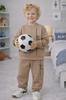 Children' Warm Tracksuit Set 116 Two-Piece With Print Beige