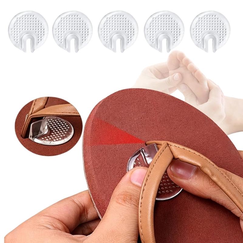5 Pairs Nonslip Toe Protectors For Thong Sandals Soft PU Gels Cushion Pads For Women Men Flip Flop Toe Guards Insert