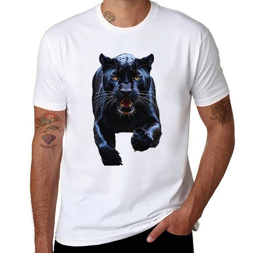 Charging Black Panther TShirt Plus Size Workout Short Sleeve Top