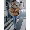 Women's Fleece Half Zip Sweatshirt, Oversized Stand Collar Long Sleeve Printed Pullover with Pocket, Autumn Winter Casual European American Streetwear