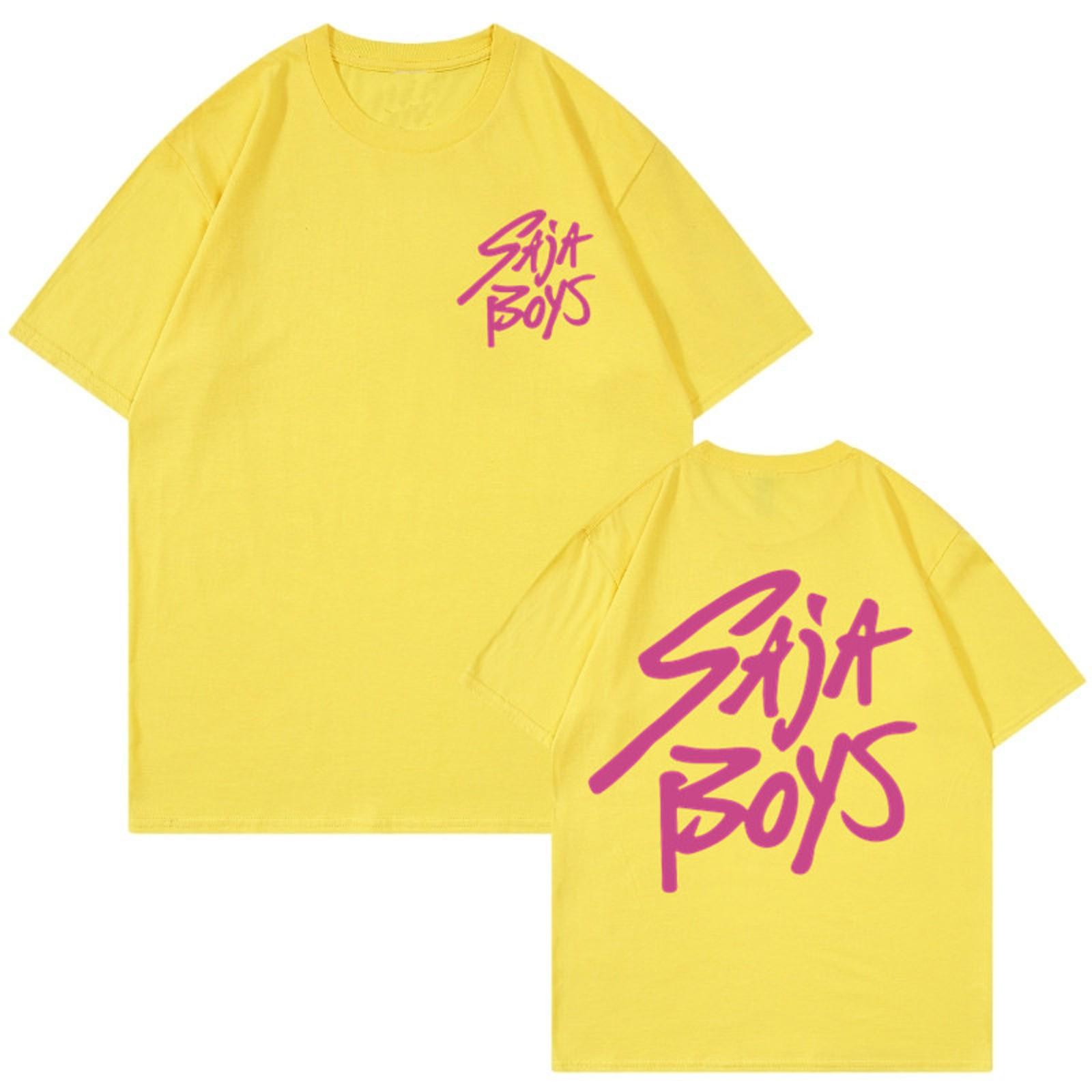 

Женская симпатичная принтованная рабочая одежда с V-образным вырезом, двухслойными карманами, базовым коротким рукавом, пуловером ко Дню святого Валентина XL жёлтый