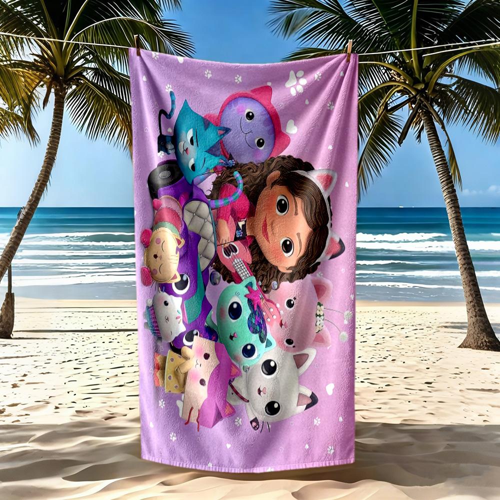 Cartoon Cute Gabbys5 Beach Towel High Absorbency & Quick-Dry Comfortable Lightweight