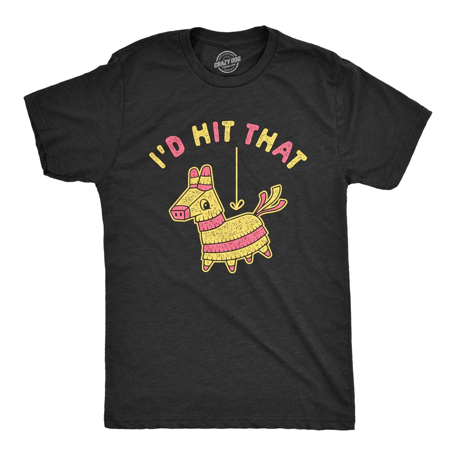 Mens Id Hit That T Shirt Funny Sarcastic Pinata Party Sex Joke Graphic Novelty M