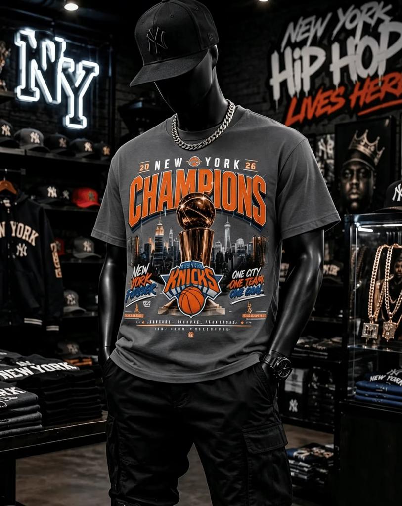 2026 New York Basketball Champions T-shirt, Summer Unisex Fashion Cotton Y2K Fan Gift Y2K Football T-shirt