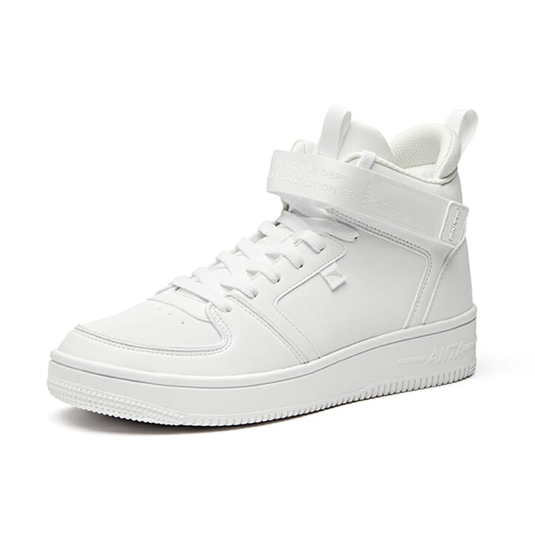 Anta Athleisure Slip Resistant Abrasion Resistant High top Skateboard Shoes Women's White 92948061-1