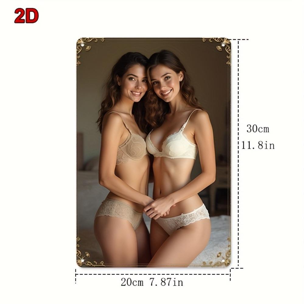 Vintage Metall-Wandkunst 8x12 Zoll - Elegante Sexy Selbstdekoration für Schlafzimmer Badezimmer Bar Café Ästhetische Raumdekoration