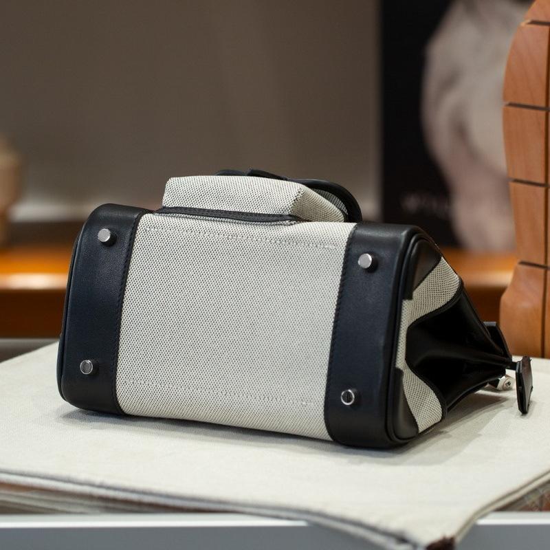 New leather women's bag swiftr, 25CM pocket handbag made of cowhide and canvas