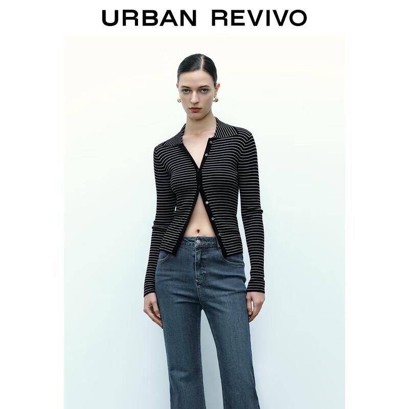 

UR Women s Autumn Ribbed Lapel Knit Cardigan S