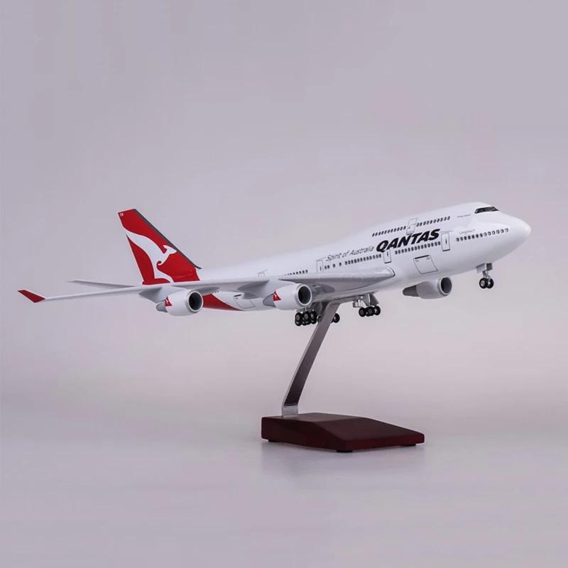 Diecast Resin 47CM Scale Airplane Model 747 B747 Aircraft Simulation Resin Finished Airlines Christmas Souvenir Collection Decor