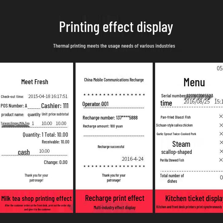 Xprinter XP-N160II 80mm Thermal Printer with Network Port for Cash Register & Wall-Mounted Kitchen Use